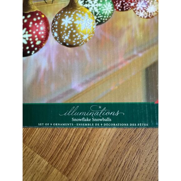 2005 Hallmark QLM7932 "Snowflake Snowballs" Illuminations Ornaments No power box - Picture 2 of 10